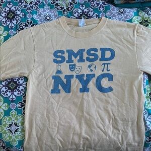 Port and Company Cream T-Shirt with Blue NYC Graphic